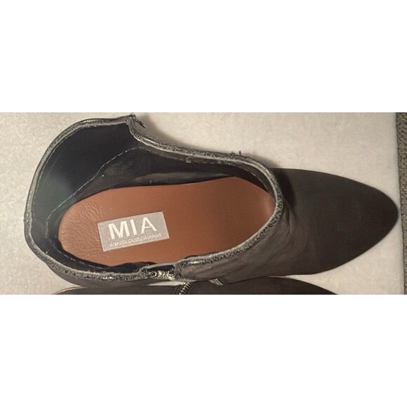 MIA Patton BLACK Ankle BOOTS Women's Size 9M Heeled Zippered Booties - Picture 10 of 11